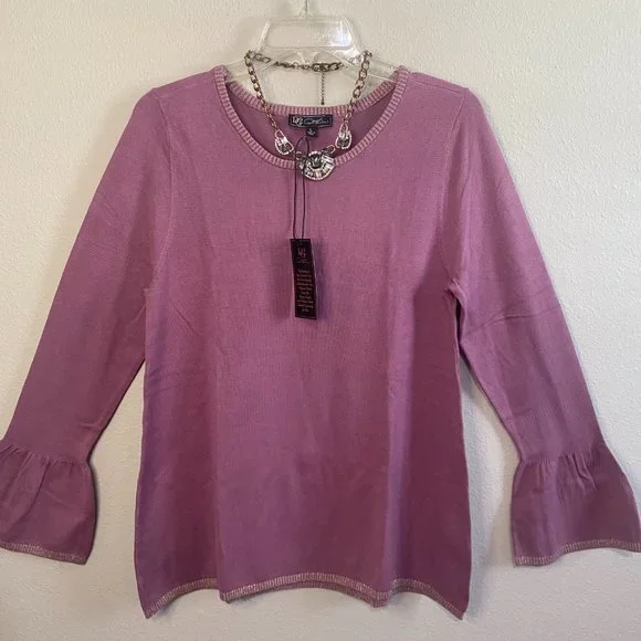 NWT Diane Gilman 2X Wine colored Long sleeve shirt. w58 - Picture 7 of 11